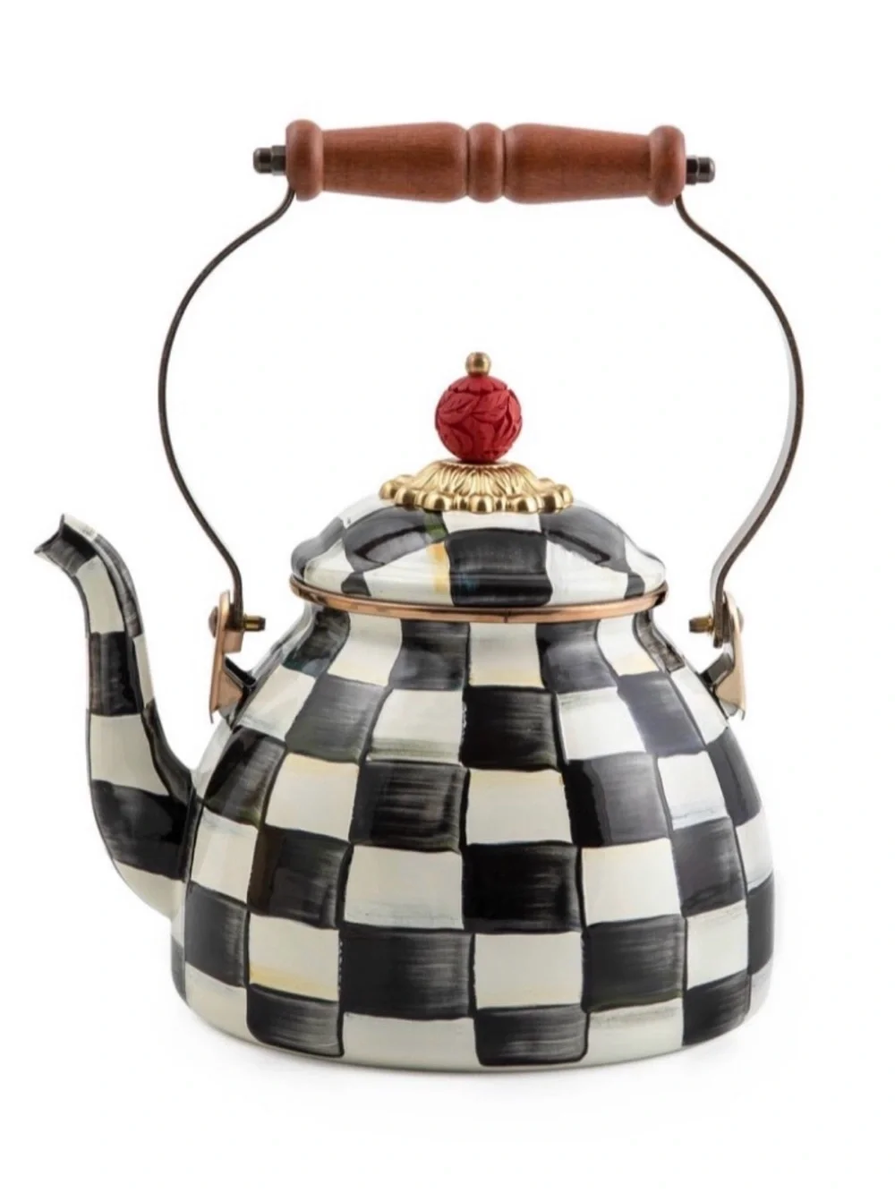 MacKenzie-Childs 2 Qt Courtly Check Teakettle Still in original box, never used. - Picture 1 of 5